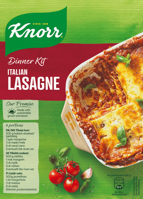 Hovedbilde Lasagne, Dinner Kit Italian Knorr 262g.