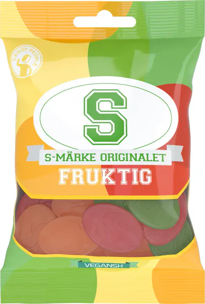 S-MÄRKE FRUKT 70G*18st./Vegan