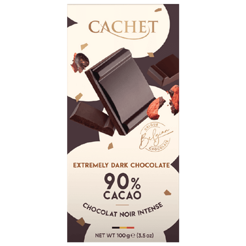 Cachet Dark Chocolate 90% Cacao 100g.