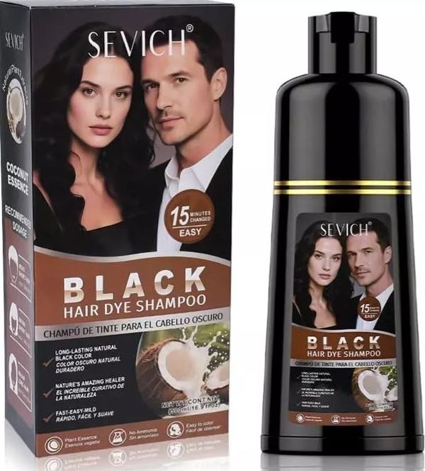 Hovedbilde Sevich 100% Natural Black Hair Dye Shampoo ...