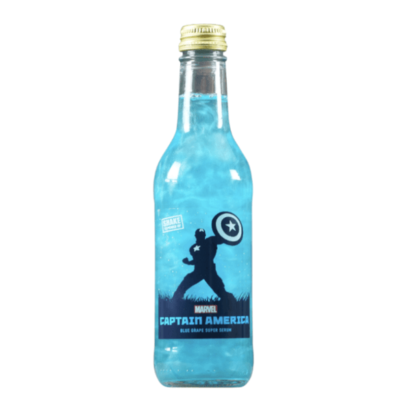 Marvel Captain America Super Soldier Blue Grape Soda 330ml.