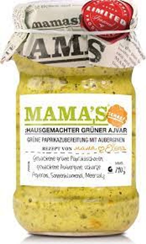 Ajvar Sterk Grønn Hjemmelagt Mama's 290g.