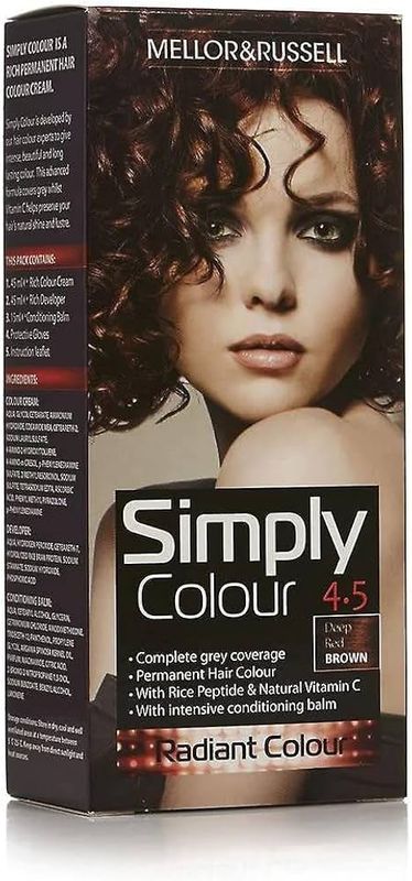Simply Hair Color Deep Red Brown No. 4.5 