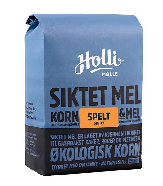 Holli Mølle Spelt Siktet Økologisk Mel 1 kg.