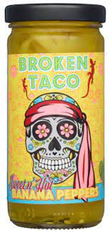 Broken Taco Sweet'n Hot Banana Peppers 226g.