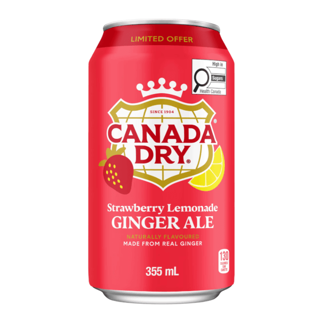 Hovedbilde Canada Dry Strawberry Lemonade Ginger Ale 355ml.