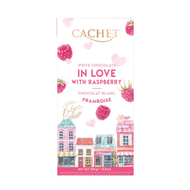 Cachet White Chocolate Raspberry  100g.