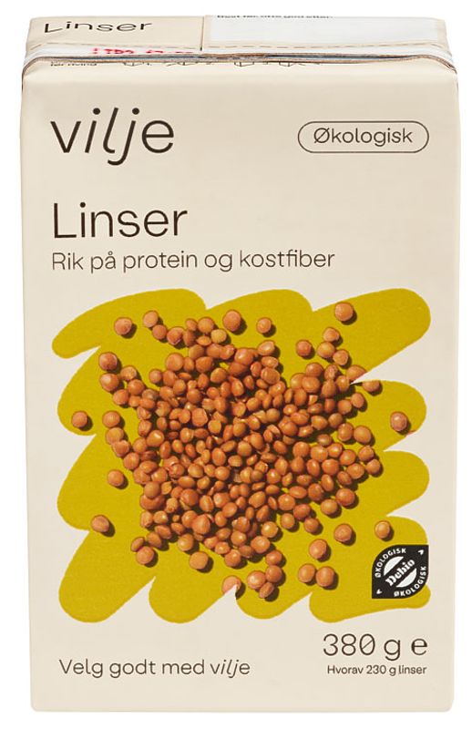 Vilje Linser Økologisk  380g.