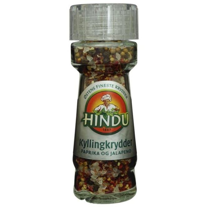 Hovedbilde Kyllingkrydder Kvern Paprika og Jalapeno Hindu ...