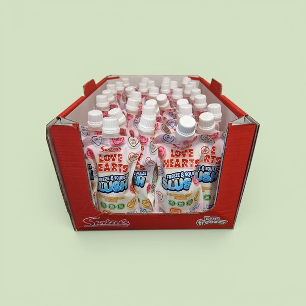Slush Freeze&Squeeze Love Hearts Squashies 250ml*32st.