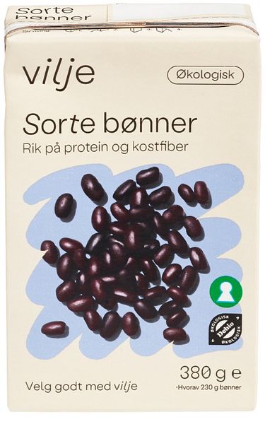 Vilje Sorte Bønner Økologisk 380g.