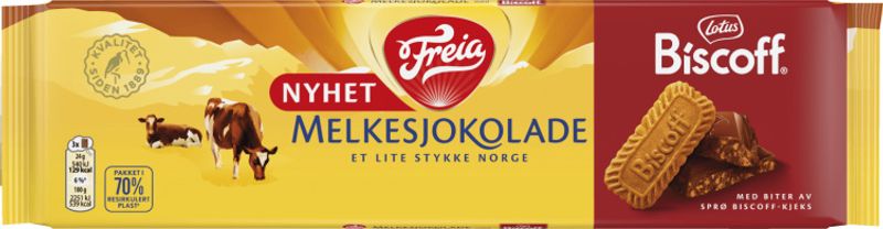 Melkesjokolade Biscoff  Freia190g.