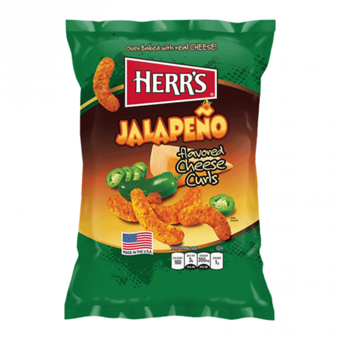 Hovedbilde  Herr's Jalapeno Cheese Curls 7oz (170g). USA