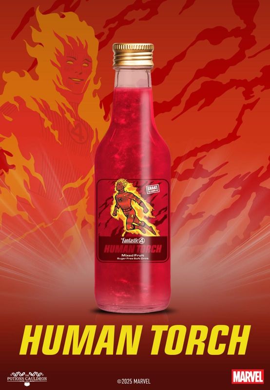 Marvel Fantastic Four - Human Torch Mixed Fruit Soda 330ml.