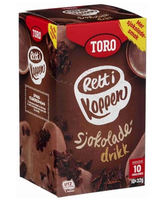 Hovedbilde Sjokoladedrikk Rett i Koppen Toro 10x32g.
