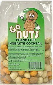 Hovedbilde GO NUTS PEANØTTER INNBAKTE  COCKTAIL 180g. 