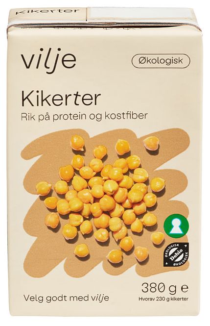Hovedbilde Vilje Kikerter Økologisk  380g.