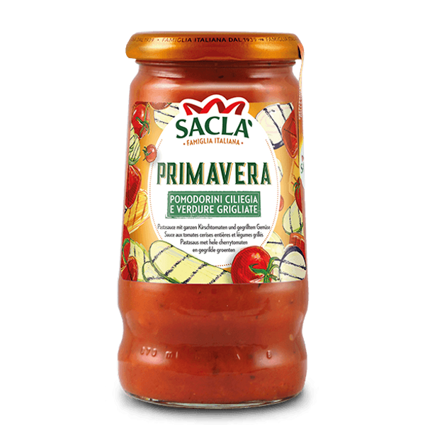 Sacla Pastasaus Primavera Cherry Tomater& grillet Grønsaker 350g