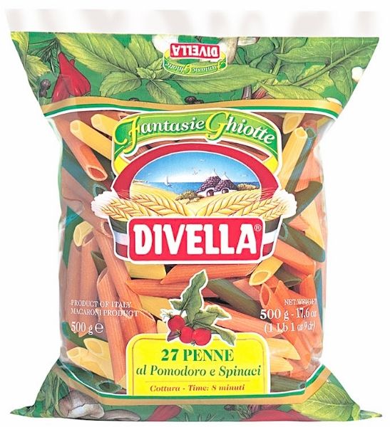 Divella Penne 27 Farger Pasta 500g.
