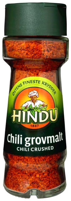 Hovedbilde Hindu Chili Grovmalt Red Chili Crushed 36g.