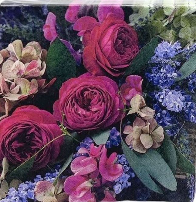 Hovedbilde Lunsjservitter Rose Bukett 20st.