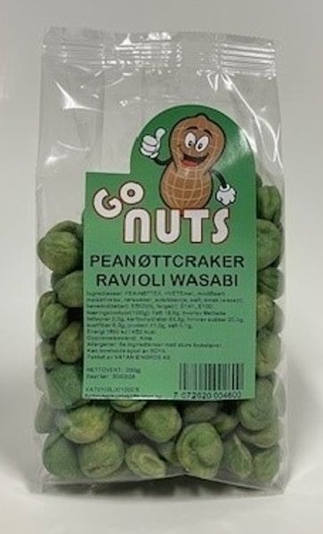 GO NUTS PEANØTT CRACKERS  RAVIOLI WASABI 200g.